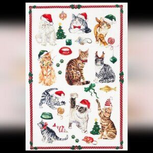 Holiday Tea Towel Christmas Cats